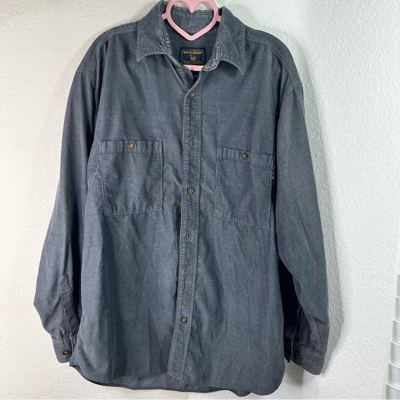 Urban Outfitters Tops - Urban Outfitters Corduroy Navy Button Up Size M